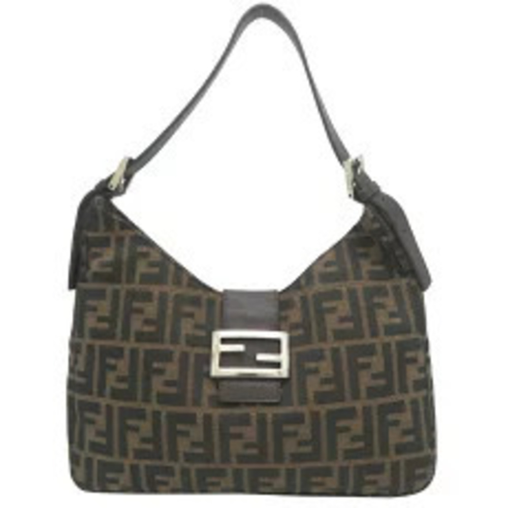 Fendi Zucca Handbag Shoulder Bag Canvas Brown